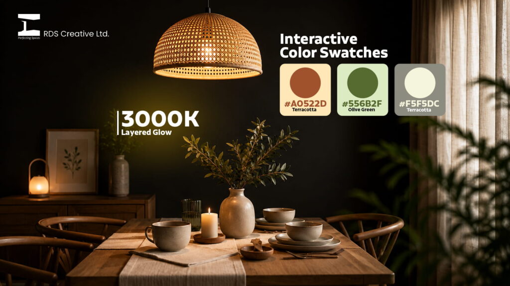 Smart app controlled warm ambient lighting inside a modern Bangladeshi apartment