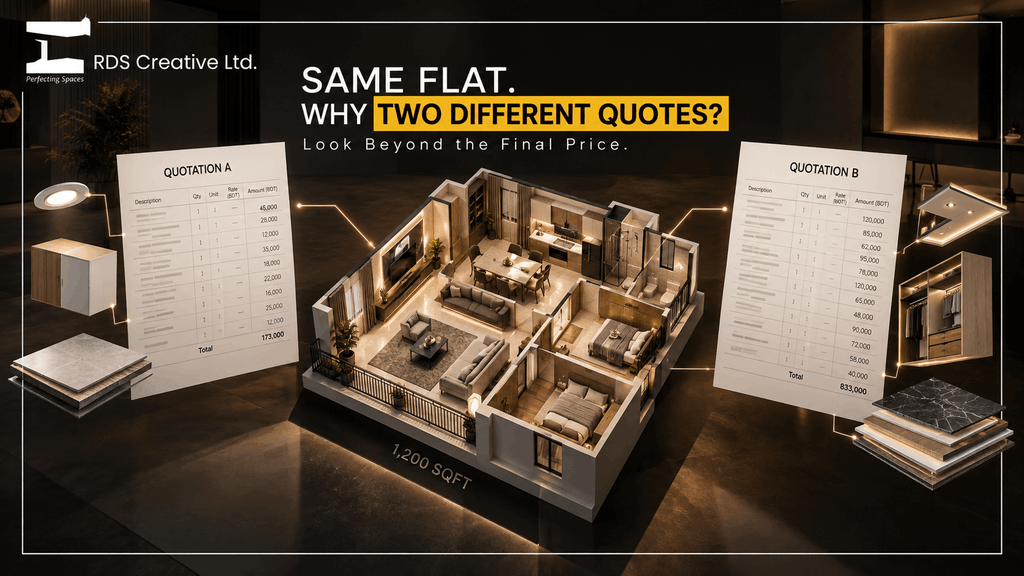flat interior design cost Bangladesh