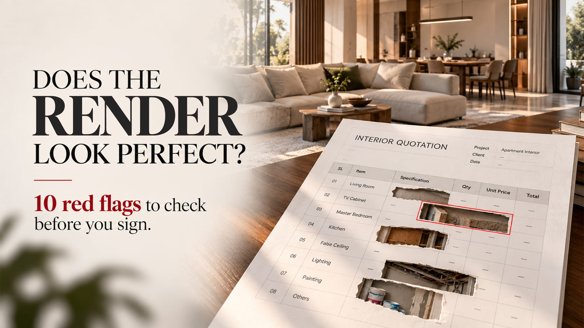 interior design quotation checklist Bangladesh